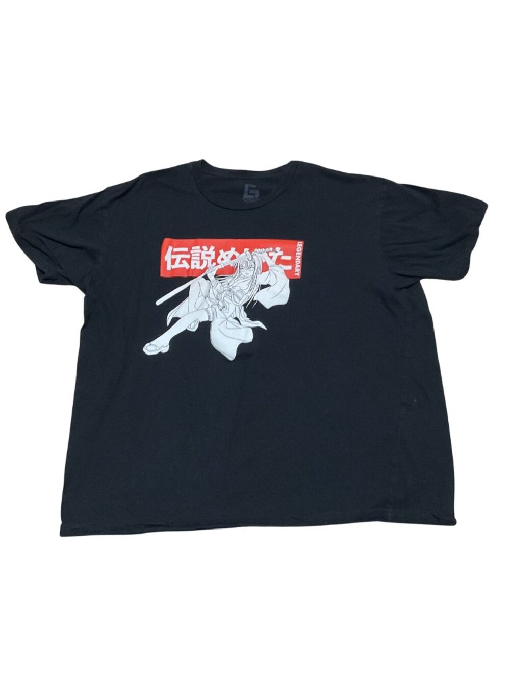 Legendary Ninja Anime Graphic Print T-Shirt Sz XL Black Liquid Graphics Mens